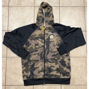 LSU Tigers Hoodie Mens L Columbia Camo Zip Fleece Lined Jacket Football SEC